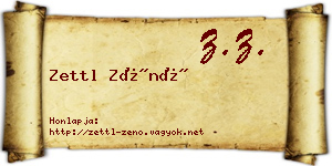 Zettl Zénó névjegykártya